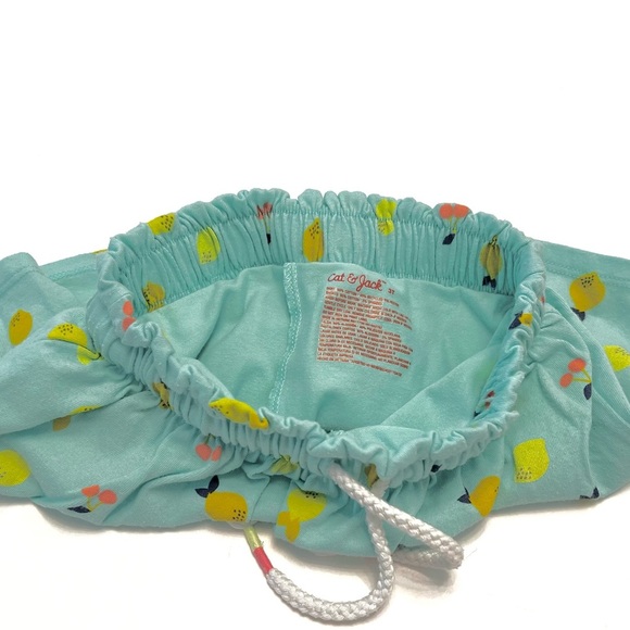⚡️4/$20⚡️ Cat & Jack Aqua SKORT Lemon & Cherry Print Design Toddler Girl 3T - Picture 3 of 5